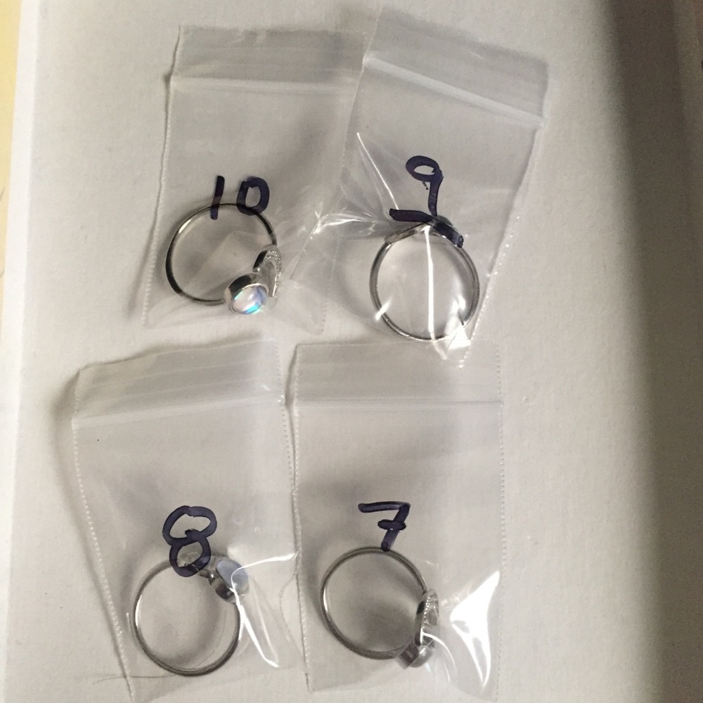 Open Crescent Moon and Faux Moonstone Ring - Picture 7 of 8